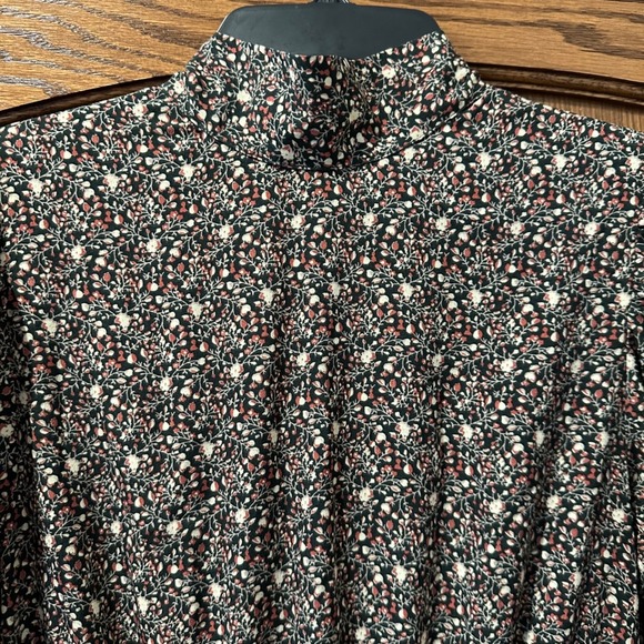 LIVING MY BEST STYLE x PINK LILY Floral Mini Dress Mock Neck Long Sleeve Smocked - Picture 2 of 6